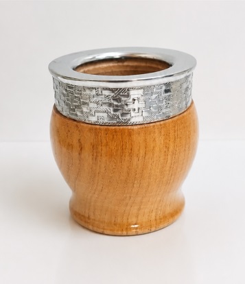 Mate Algarrobo Laqueado Acero